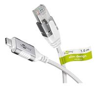 Goobay Câble fin USB-C vers RJ45 3.1 Cat6 1 Gbit/s 1 m Blanc 74385
