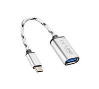 LinQ Câble adaptateur USB-C vers USB OTG 15 cm Argent