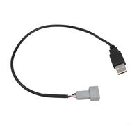 Câble adaptateur USB de voiture pour système multimédia Hyundai 4 broches femelle vers mâle connecteur d'interface 20 cm ABS noir installation directe support radio (USB)