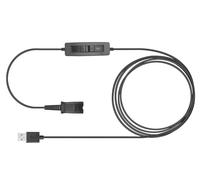 Câble adaptateur USB QD pour casque QD Plantronics QD (déconnexion rapide) avec prise USB avec commandes de volume muet en ligne, fonctionne pour ordinateur, ordinateur portable, PC, Mac, UC, Skype,