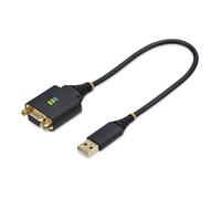 StarTech Câble adaptateur USB vers série Null Modem 30 cm FTDI RS232 DB-9 vissable noir