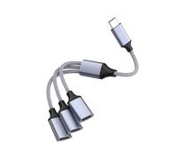 Câble adaptateur USB type C mâle vers 3 ports USB 2.0 femelle, convertisseurs multi-concentrateurs pour ordinateur portable, tablettes vers adaptateur