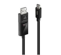 Câble Adaptateur USB Type C vers DisplayPort 1.4 - LINDY - 3m - HDR - Noir - Plaqué or