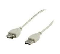 Valueline - Rallonge de câble USB - USB (F) pour USB (M) - 1.8 m - gris clair