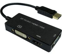 Câble adaptateur Value DisplayPort / DVI / HDMI / VGA Fiche mâle DisplayPort, Prise femelle DVI-D 24+1 pôles, Prise femelle HDMI-A, Prise femelle VGA 15 pôles