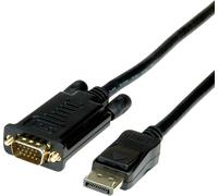 Câble adaptateur Value DisplayPort / VGA Fiche mâle DisplayPort, Fiche mâle VGA 15 pôles 1.50 m noir 11.99.5801 Câble DisplayPort