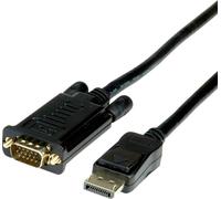 Câble adaptateur Value DisplayPort / VGA Fiche mâle DisplayPort, Fiche mâle VGA 15 pôles 2.00 m noir 11.99.5802 Câble DisplayPort