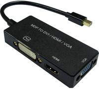 Câble adaptateur Value Mini-Display / DVI Fiche mâle Mini DisplayPort, Prise femelle DVI-I 18+5 pôles 0.10 m noir 12.99.3154 Câble DisplayPort
