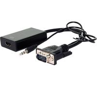 Câble adaptateur Value VGA / HDMI Prise femelle HDMI-A, Prise femelle VGA 9 pôles, Prise jack 3,5 mm 0.00 m noir 12.99.3117 Câble VGA