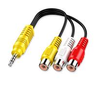 Câble adaptateur vidéo AV de remplacement pour TV TCL, 3 RCA vers adaptateur d'entrée AV - 23 cm