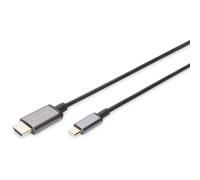 Câble adaptateur vidéo Digitus | HDMI type A 19 broches | mâle | USB-C 24 broches | mâle | noir | 1,8 m