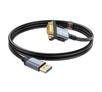 Câble Adaptateur Vidéo DisplayPort vers VGA 1.8m Résolution Full HD 1080p 60Hz LinQ Noir