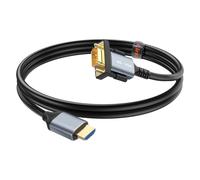 Câble Adaptateur Vidéo HDMI vers VGA 1.8m Résolution Full HD 1080p LinQ Noir