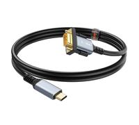Câble Adaptateur Vidéo USB-C vers VGA 1.8m Résolution Full HD 1080p LinQ Noir