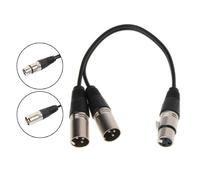 Câble Adaptateur Xlr 3 Broches Femelle Vers 2 Fiches Mâles, Séparateur En Y, Câble Micro, Câble Flexible Durable, 30cm, Noir