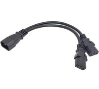 Cable Adapter Cable Y Type Single C14 Male to Double C13 Female AC 250V/10A (30cm)