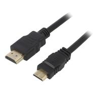 Câble AK-HD-10M HDMI 1.4 Mini HDMI mâle, connecteur HDMI 1m noir AKYGA