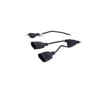 Câble AK-RD-05A fiche CEE 7/16 (C), prise CEE 7/16 (C) x2 1,2 m noir AKYGA