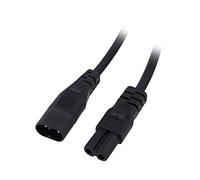 Akyga AK-RD-08A CCA Rallonge d'alimentation 2 Broches 2 x 0,5 mm² IEC C7 vers IEC C8 1,5 m Noir Câble d'extension d'alimentation pour Ordinateur Portable, Radio, projecteur, Roomba, TV, imprimante