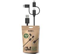 Câble USB vers USB-C, Lightning, Micro-USB Charge Synchronisation 1m Ecologique Noir