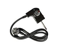 Câble Alimentation avec Thermostat pour Plancha Électrique Fagor, Jata, Princess, Solac, Magefesa - 5 Niveaux de Température - 250V 10A - Câble de 1 mètre