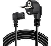 Câble Alimentation PC 1,5 m avec Prise Coudée à 90° Droite Alimentation | Câble Secteur 3 Broches 250V 7A pour Appareil Froid Alimentation Cordon électrique Fiche PC Imprimante TV Projecteur Moniteur