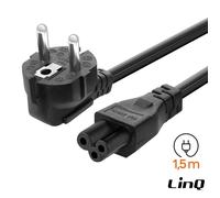 LinQ Câble d'alimentation Trèfle 1,5 m – PC, imprimante, projecteur – Noir