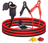 Câble Allume Cigare,Rallonge Allume Cigare De Voiture 12v/24 V Avec Pinces Crocodiles,Adaptateur De Prise Étanche 16 Awg Pour Motos,Bateaux,Voitures,Camions[3 M/9,84ft]