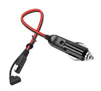 Câble allume-cigare SAE 14 AWG YACSEJAO 1FT 12V/24V Câble d’extension avec prise allume-cigare vers adaptateur de déconnexion rapide SAE avec fusible 15A et voyant LED
