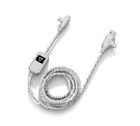 Xoopar Câble de charge rapide ALLURE 4 en 1 USB / USB‑C / Lightning Plastique recyclé Argent
