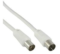 Câble antenne blindé - INLINE - IEC mâle/femelle 1m - Blindage >75 dB - Coaxial double - Blanc