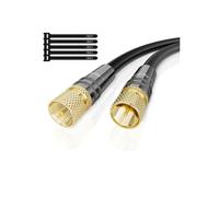 Câble Antenne Coaxial 70m HDTV Satellite 4K UHD - DVB-T2/S/C - Connecteurs F Plaqués Or - Blindage Multi-Couche - Noir