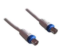 Câble antenne mâle / femelle (câble 17 VATC) 5m00 - LINEAIRE - Câble TV - Blanc