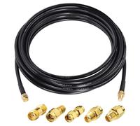 Câble Antenne SMA Câble RG58 10M Rallonge Antenne SMA Mâle vers Femelle Câble Extension SMA 50Ohm avec 5 Pièces Kit Adaptateur SMA/SMA/RPSMA pour Antennes 4G LTE, WLAN, Routeur, SDR