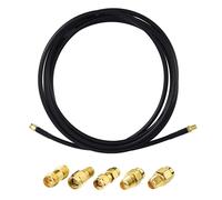 Câble Antenne SMA Câble RG58 2M Rallonge Antenne SMA Mâle vers Femelle 50Ohm avec 5 Pièces Kit Adaptateur SMA/SMA/RPSMA pour Antennes 4G LTE, WLAN, Routeur, SDR, Radioamateur, ADS-B