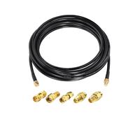 Câble Antenne SMA Câble RG58 5M Rallonge Antenne SMA Mâle vers Femelle Câble Extension SMA 50Ohm avec 5 Pièces Kit Adaptateur SMA/SMA/RPSMA pour Antennes 4G LTE,WLAN,Routeur,SDR