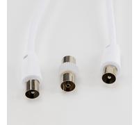 Câble antenne TV 9,52mm mâle/mâle + 1 adaptateur - 3m - Sélection d’Experts - Linkster