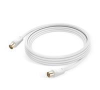 Câble Antenne TV Mâle Femelle Coxial 9.5mm PVC 3m LinQ Blanc