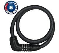 Abus Cadenas à câble blindé Steel-O-Flex Tresorflex 6615C - Cadenas à Combinaison en câble d'acier avec Blindage en Douilles d'acier Niveau de sécurité 5-85 cm, Noir