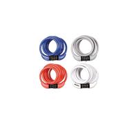 Câble antivol à code à enrouleur Master Lock 1,80 m 8 mm, code 4 chiffres, Blanc