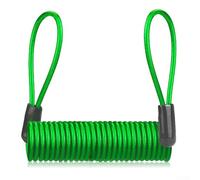 Câble antivol à ressort avec câble en acier pour la prévention du vol de vélo et de moto, revêtement en PVC, compatible avec les verrous de casque et de frein à disque (vert)