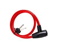Câble Antivol à Tête Plate avec Serrure à Clé pour Vélo et Trottinette Rouge / Noir