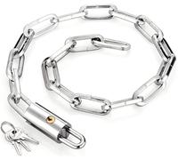 Câble Antivol, Antivol Vélo, Chaîne Antivol Vélo, Cadenas Chaîne De Vélo Heavy Duty 120cm /4ft Pour Moto Vélo De Montagne Chaîne De Vélo Cadenas Lock Safe (Silver)