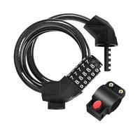 Câble antivol avec combinaison - Câble antivol de moto de 1,2 m - Chaîne sécurisée enroulée réinitialisable à 5 chiffres - Alarme intégrée pour poussette pour scooter