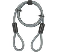 Câble Antivol Longueur 1,2m En Spirale À 2 Boucles En Acier Tressé Pour Vélo Et Vtt - Yc1/10/120/1 - Idéal En Complément D'antivols U Et De Cadenas - Longueur 1,2 Mètres, Ø 10mm - Noir Et Gris