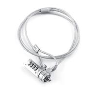 Câble antivol PC portable câble de sécurité, verrouillage pour ordinateur portable, serrure à combinaison, 110cm sécurité à 4 chiffres autres appareils clé universel sécurité ordinateur, Argent