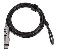 Câble antivol pour Ordinateur Portable air Lock 4 Mots de Passe numériques antivol, Facile à Organiser, Rotation à 360 ° pour Ordinateur Portable Computer Lock Cable USB a