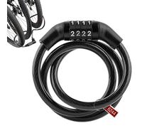 Câble antivol pour vélo - Protecteur de bobine antivol en acier épais pour vélo - Attache de sécurité flexible | Kit de verrouillage à clé résistant aux intempéries, compact rotatif, accessoire de