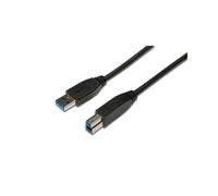 Câble ASSMANN Electronic AK-300115-018-S USB 3.2 Gen 1 (3.1 Gen 1) A vers B Mâle/Mâle 1.8m Noir, Contacts Nickel, AWG28, UL2725