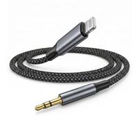 Cable Audio 0.9M,Câble Adaptateur iPhone Lightning Jack 3.5 mm Tressé Nylon,HiFi Stéréo Cable Auxiliaire Voiture pour iPhone 14/13/12/11/XR/XS/X/8/7/6/SE,iPad Pro/Mini, Autoradio/Haut-parleurs/Casques